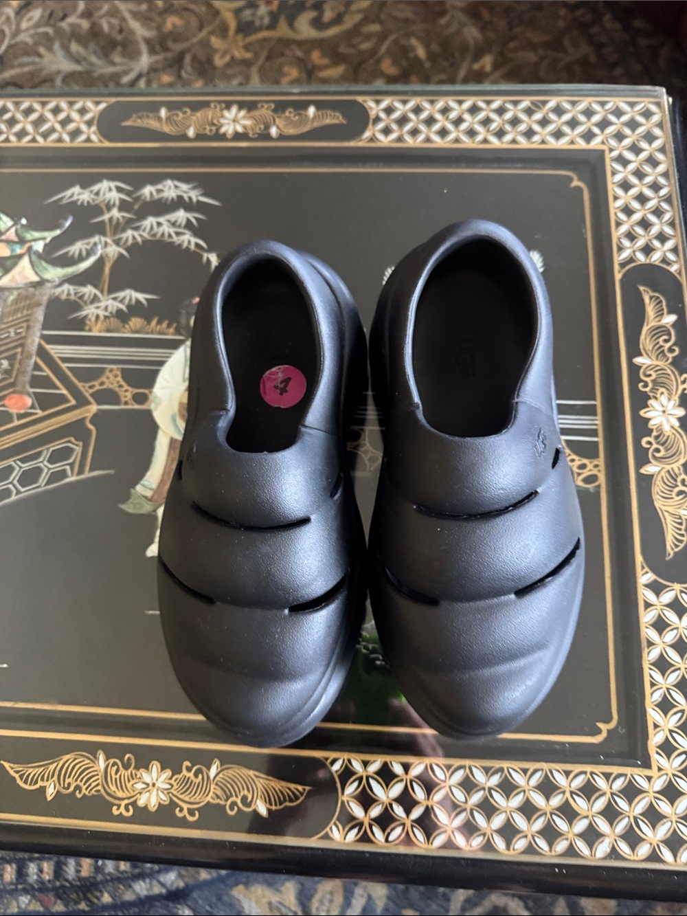 UGG Kids Black Slip-On Puffer Style Sneakers
